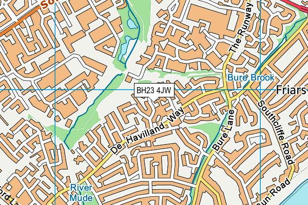 BH23 4JW map - OS VectorMap District (Ordnance Survey)