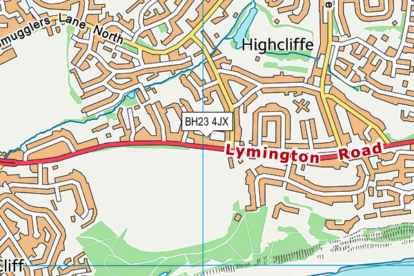 BH23 4JX map - OS VectorMap District (Ordnance Survey)
