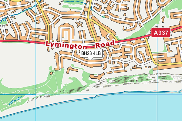 BH23 4LB map - OS VectorMap District (Ordnance Survey)