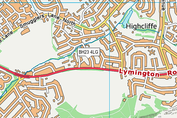 BH23 4LG map - OS VectorMap District (Ordnance Survey)