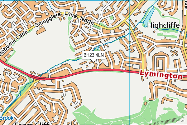 BH23 4LN map - OS VectorMap District (Ordnance Survey)