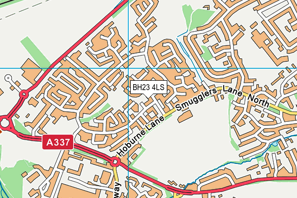 BH23 4LS map - OS VectorMap District (Ordnance Survey)