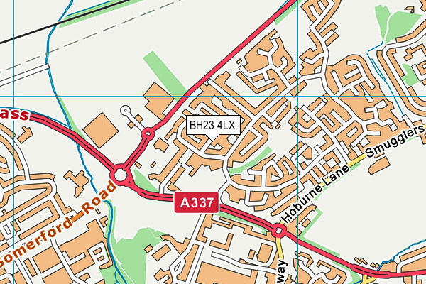 BH23 4LX map - OS VectorMap District (Ordnance Survey)