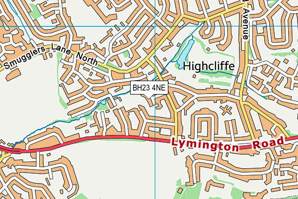 BH23 4NE map - OS VectorMap District (Ordnance Survey)