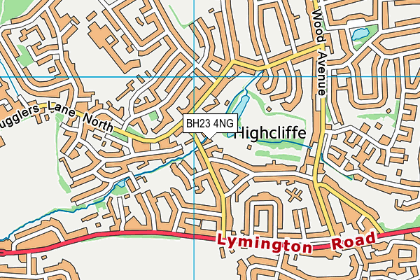 BH23 4NG map - OS VectorMap District (Ordnance Survey)