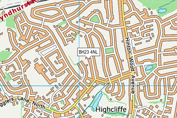 BH23 4NL map - OS VectorMap District (Ordnance Survey)