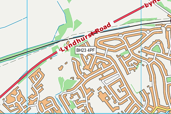 BH23 4PF map - OS VectorMap District (Ordnance Survey)