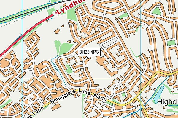 BH23 4PG map - OS VectorMap District (Ordnance Survey)