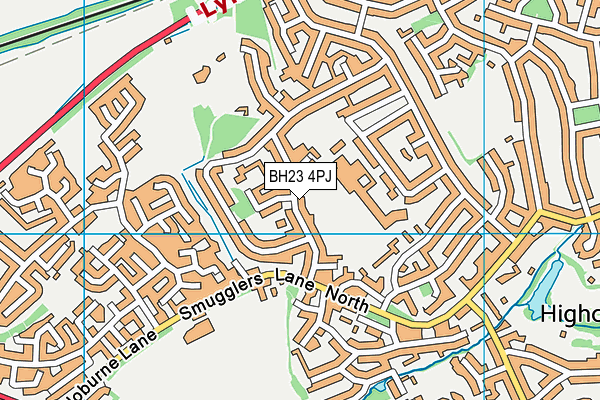 BH23 4PJ map - OS VectorMap District (Ordnance Survey)