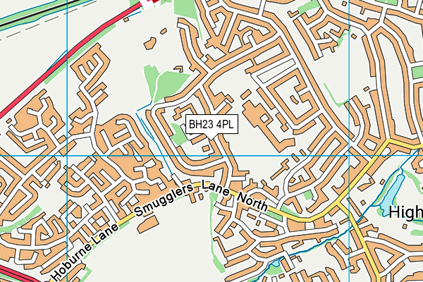 BH23 4PL map - OS VectorMap District (Ordnance Survey)