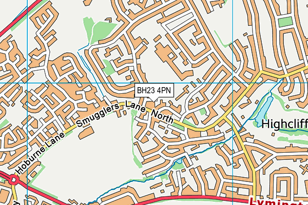 BH23 4PN map - OS VectorMap District (Ordnance Survey)
