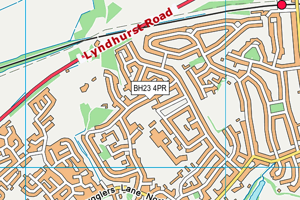 BH23 4PR map - OS VectorMap District (Ordnance Survey)