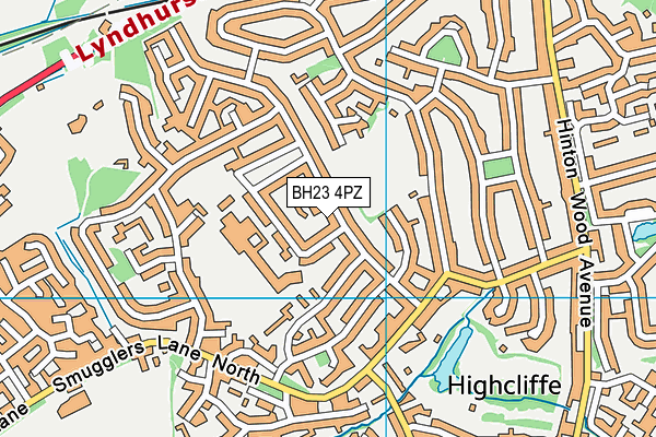 BH23 4PZ map - OS VectorMap District (Ordnance Survey)