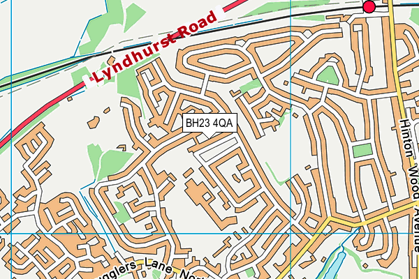 BH23 4QA map - OS VectorMap District (Ordnance Survey)