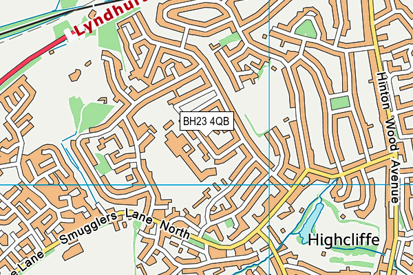 BH23 4QB map - OS VectorMap District (Ordnance Survey)