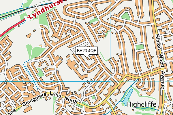 BH23 4QF map - OS VectorMap District (Ordnance Survey)