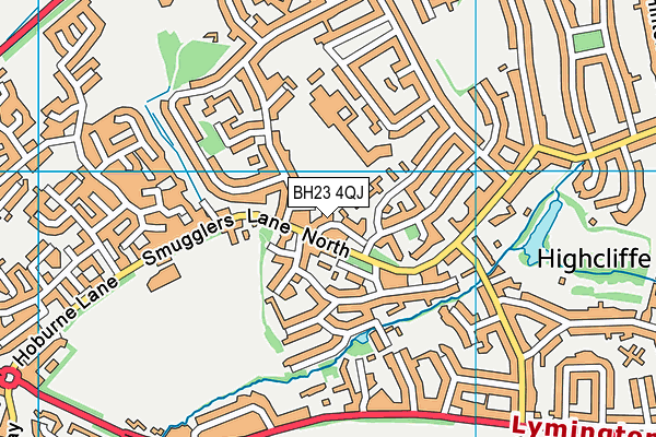BH23 4QJ map - OS VectorMap District (Ordnance Survey)