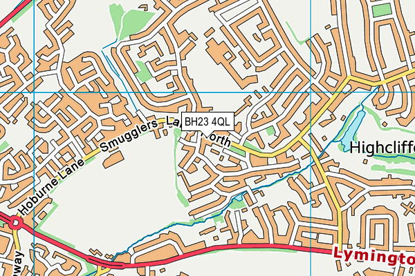 BH23 4QL map - OS VectorMap District (Ordnance Survey)