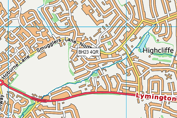 BH23 4QR map - OS VectorMap District (Ordnance Survey)