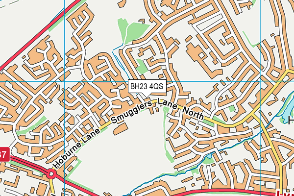 BH23 4QS map - OS VectorMap District (Ordnance Survey)
