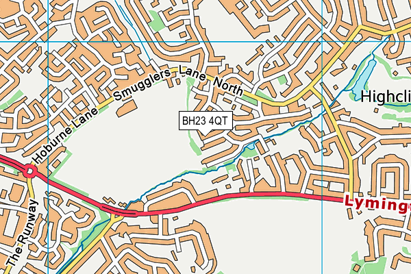 BH23 4QT map - OS VectorMap District (Ordnance Survey)