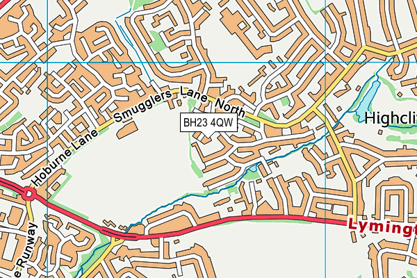 BH23 4QW map - OS VectorMap District (Ordnance Survey)