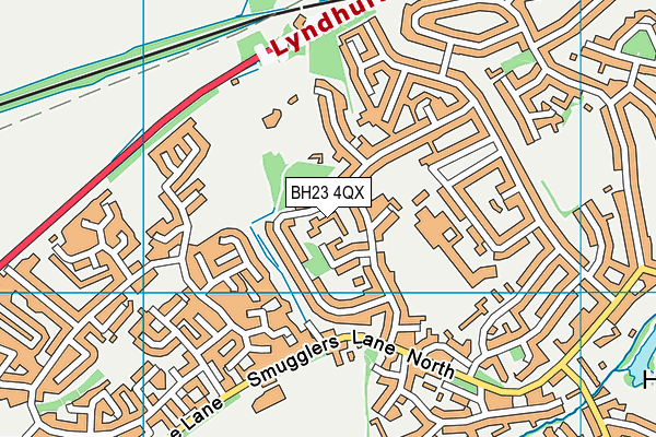 BH23 4QX map - OS VectorMap District (Ordnance Survey)