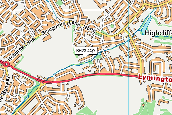 BH23 4QY map - OS VectorMap District (Ordnance Survey)