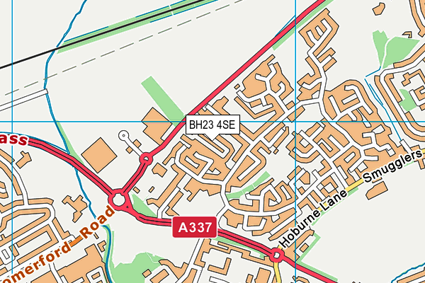 BH23 4SE map - OS VectorMap District (Ordnance Survey)