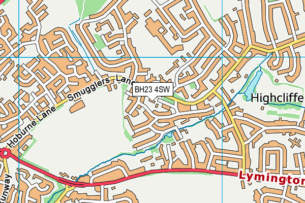 BH23 4SW map - OS VectorMap District (Ordnance Survey)