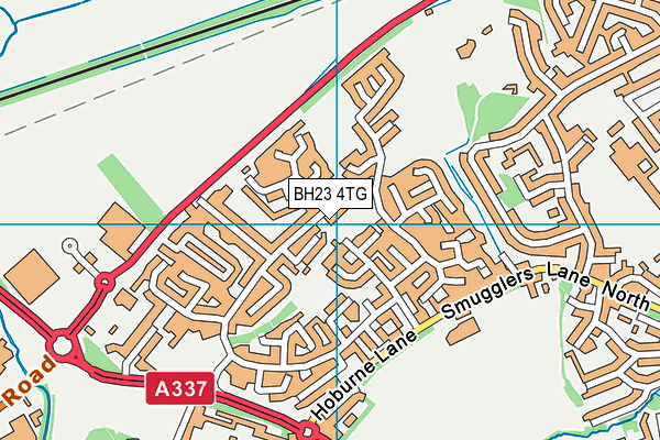 BH23 4TG map - OS VectorMap District (Ordnance Survey)