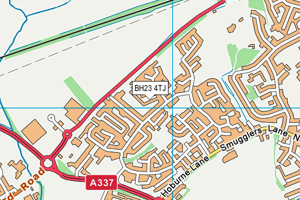 BH23 4TJ map - OS VectorMap District (Ordnance Survey)