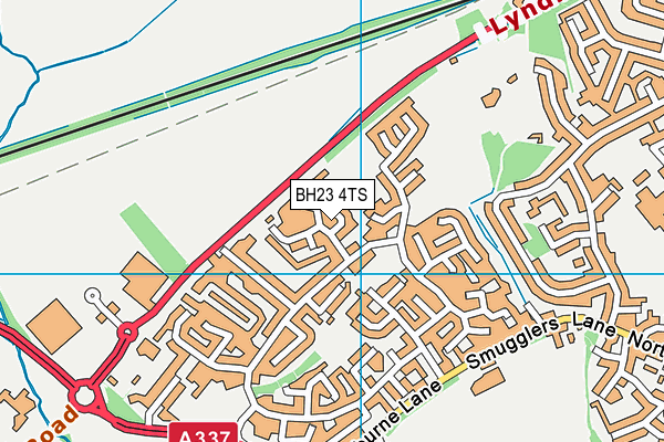 BH23 4TS map - OS VectorMap District (Ordnance Survey)