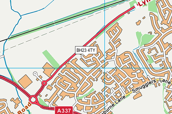 BH23 4TY map - OS VectorMap District (Ordnance Survey)