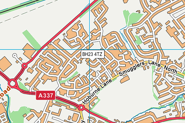 BH23 4TZ map - OS VectorMap District (Ordnance Survey)