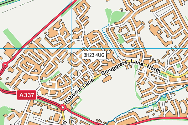 BH23 4UG map - OS VectorMap District (Ordnance Survey)