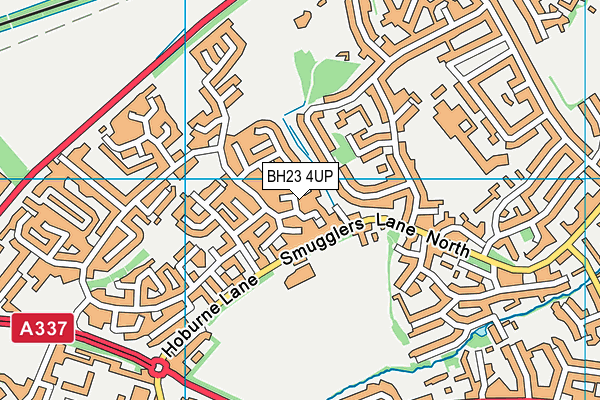BH23 4UP map - OS VectorMap District (Ordnance Survey)