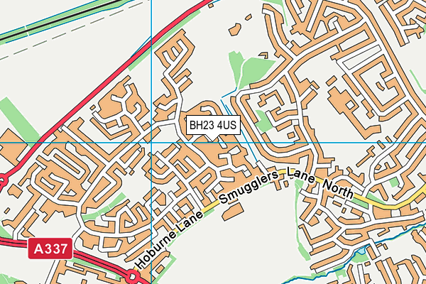 BH23 4US map - OS VectorMap District (Ordnance Survey)