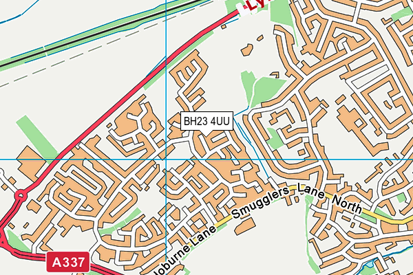 BH23 4UU map - OS VectorMap District (Ordnance Survey)