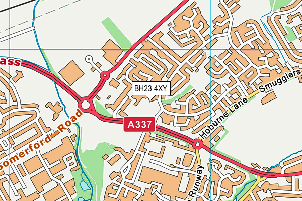 BH23 4XY map - OS VectorMap District (Ordnance Survey)