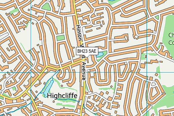 BH23 5AE map - OS VectorMap District (Ordnance Survey)
