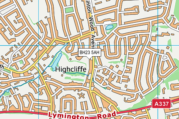 BH23 5AH map - OS VectorMap District (Ordnance Survey)