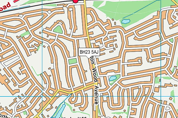 BH23 5AJ map - OS VectorMap District (Ordnance Survey)