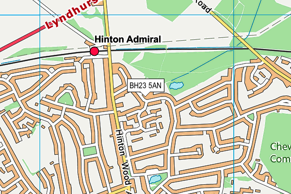 BH23 5AN map - OS VectorMap District (Ordnance Survey)