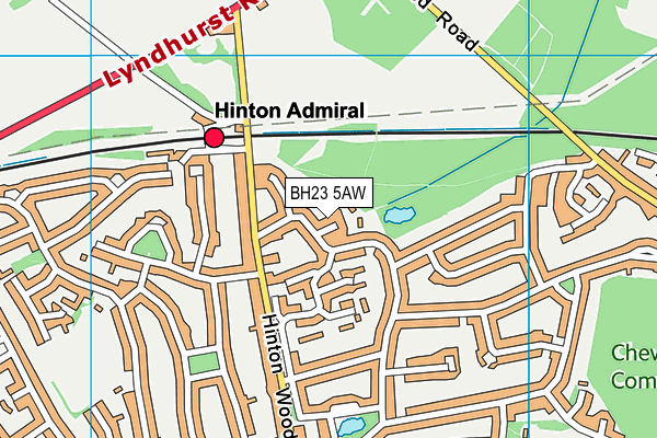 BH23 5AW map - OS VectorMap District (Ordnance Survey)