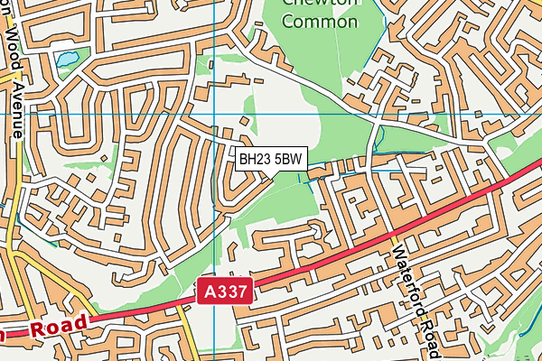 BH23 5BW map - OS VectorMap District (Ordnance Survey)