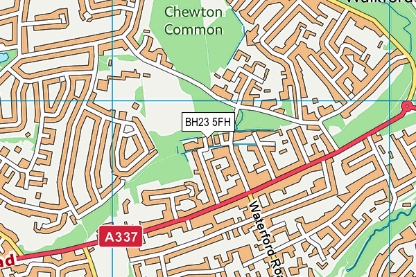 BH23 5FH map - OS VectorMap District (Ordnance Survey)