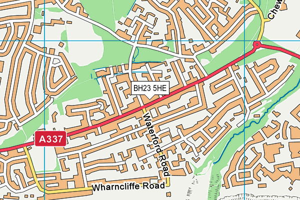 BH23 5HE map - OS VectorMap District (Ordnance Survey)