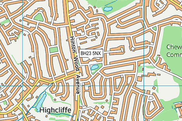 BH23 5NX map - OS VectorMap District (Ordnance Survey)