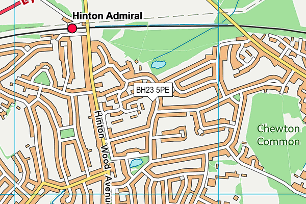 BH23 5PE map - OS VectorMap District (Ordnance Survey)